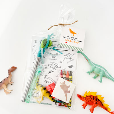 Color + Learn Dinosaur Favor Bag