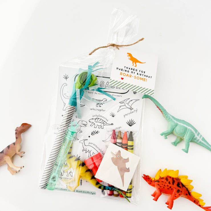 Color + Learn Dinosaur Favor Bag